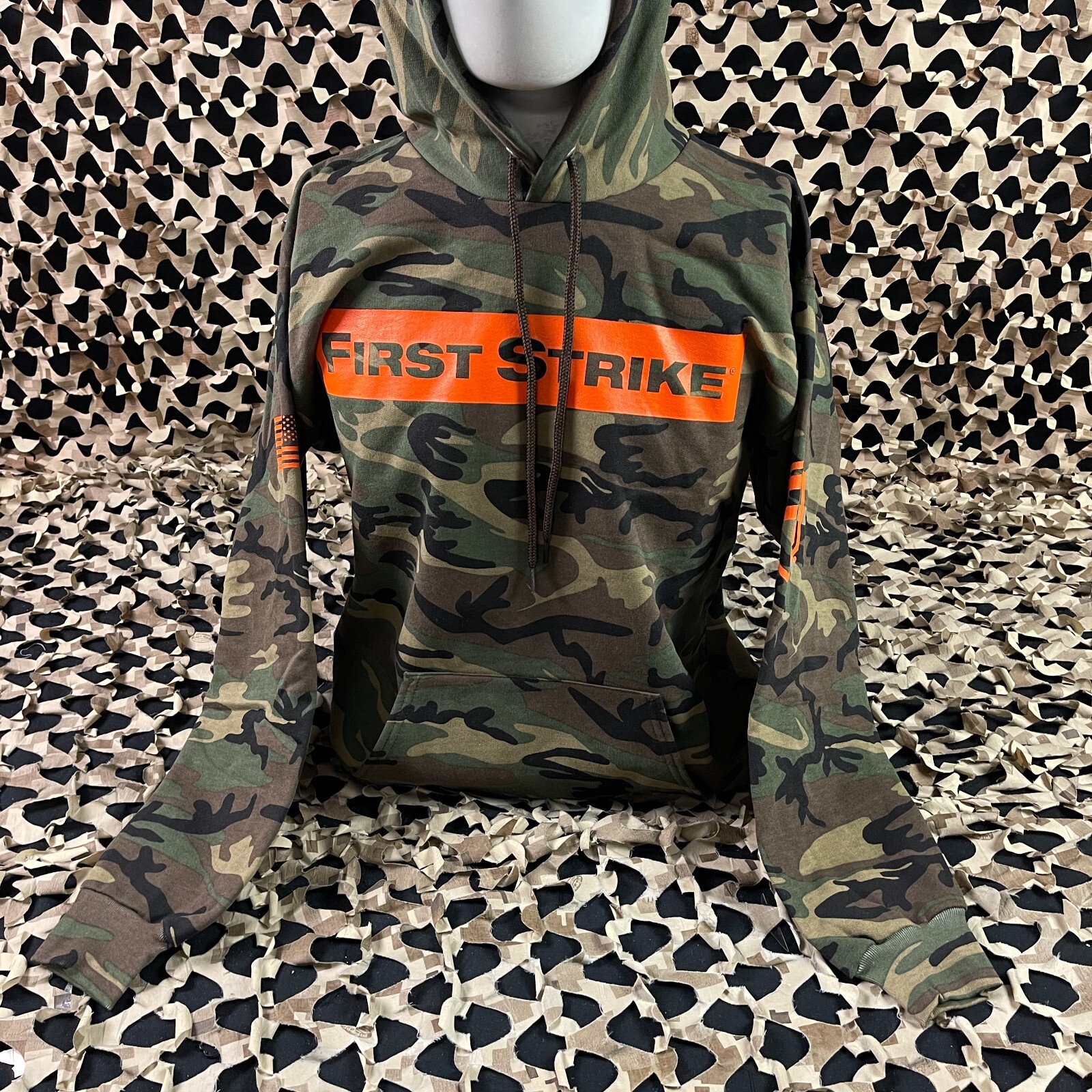 NEW First Strike Pull Over Hooded Sweatshirt - Camo - Large