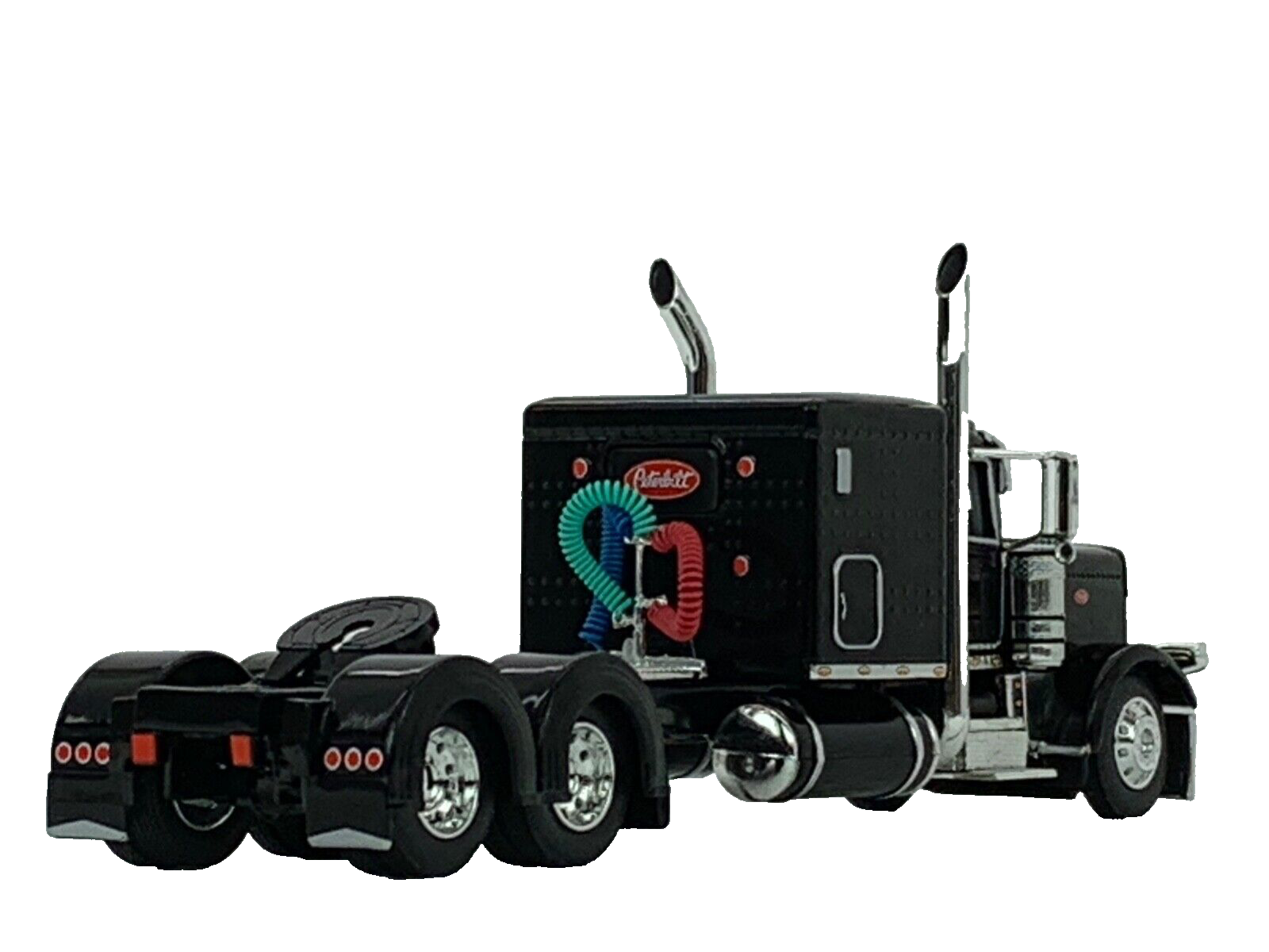 1/64 DCP BLACK PETERBILT 389 W/ 63" FLAT TOP SLEEPER