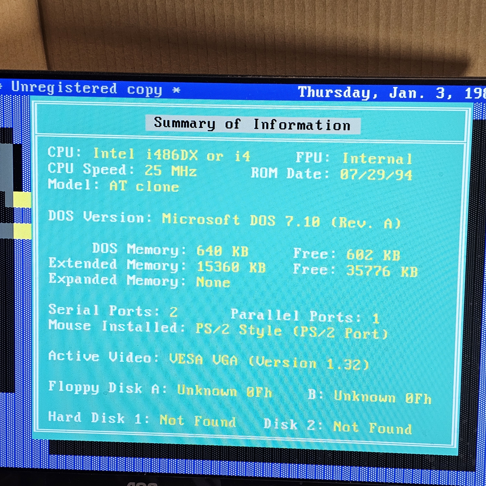 Intel i486DX-25 Processor CPU (Tested)