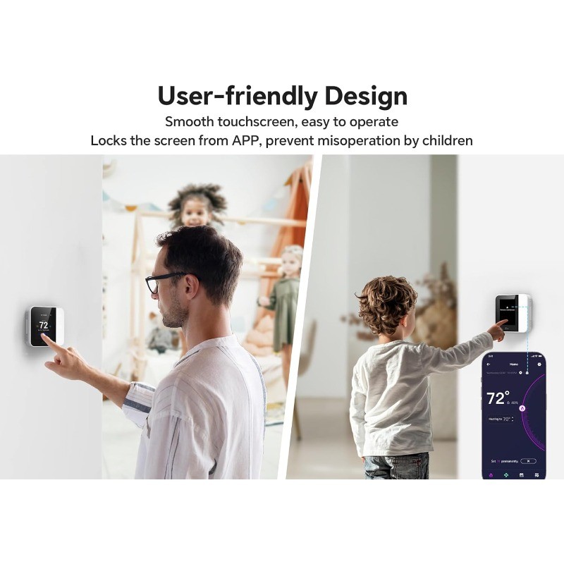 Smart Thermostat for House, WiFi Thermostats for Home Compatible with Alexa