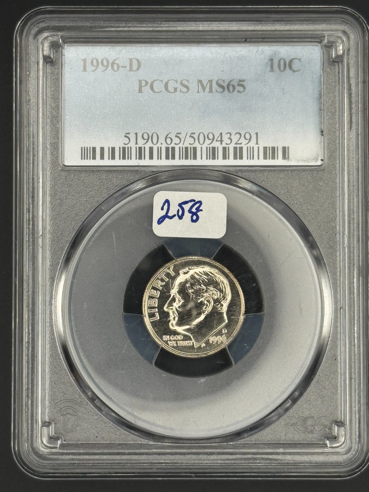 1996 Denver 10C PCGS MS65 (258)