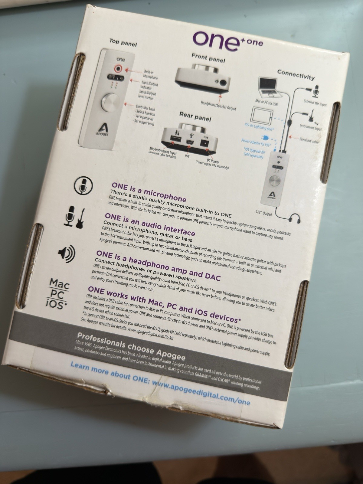 Apogee One USB Audio Interface Mac And Windows