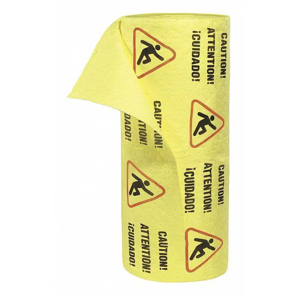 Spilltech Sorbent Roll, 55 gal, 30 in x 150 ft, , Yellow, Polypropylene YRZ150H