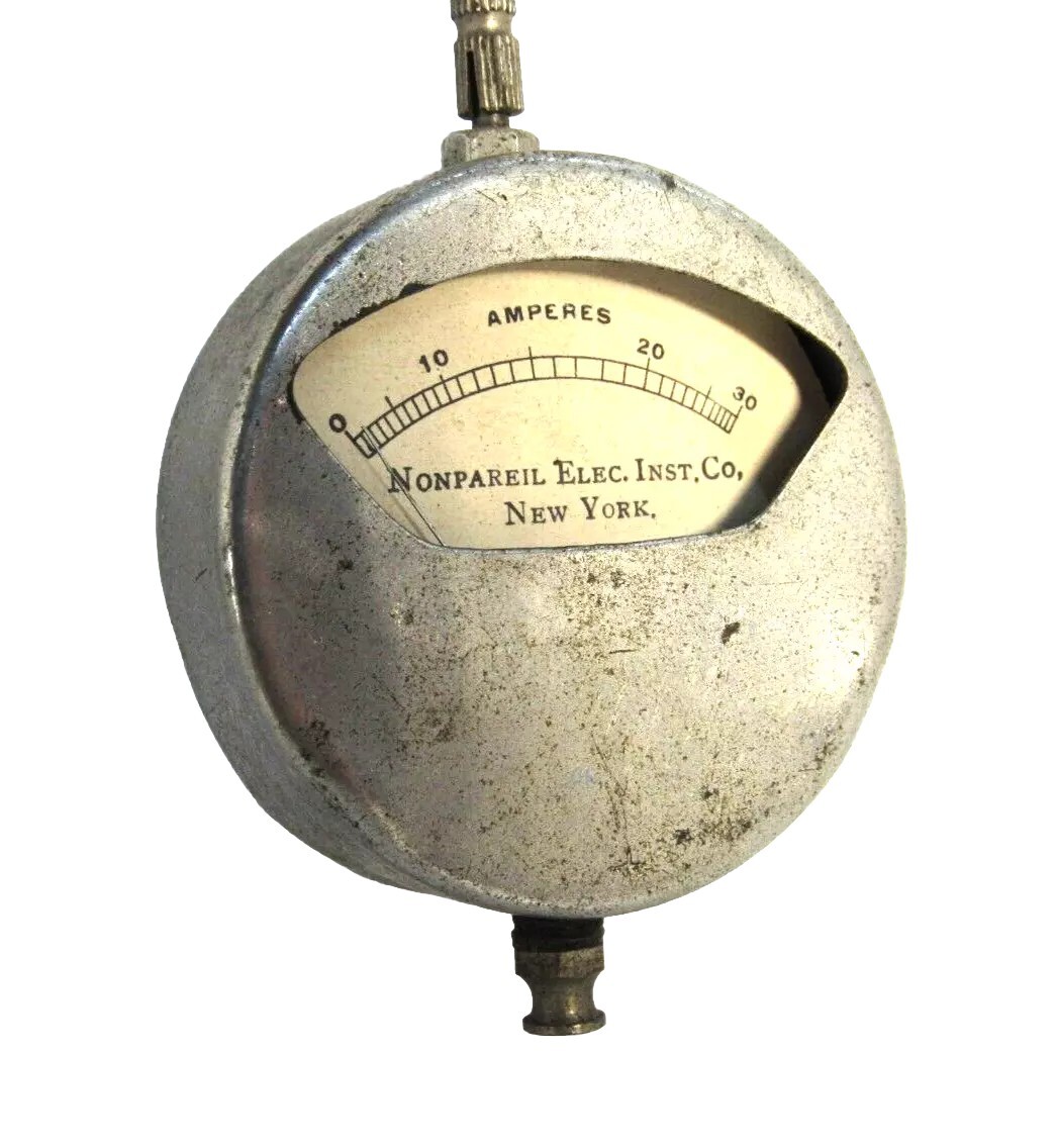 Vintage Amperes Meter Gauge Nonpareil Elec. Inst. Co. New York   -A7