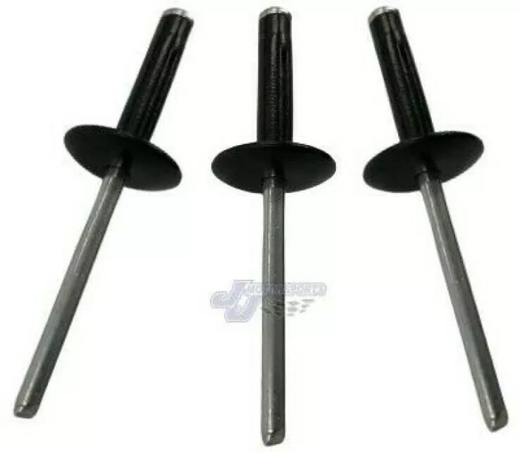 Large Head Black Exploding Rivets Pop Rivet 50 ct. Tri-Fold Racing Fasteners