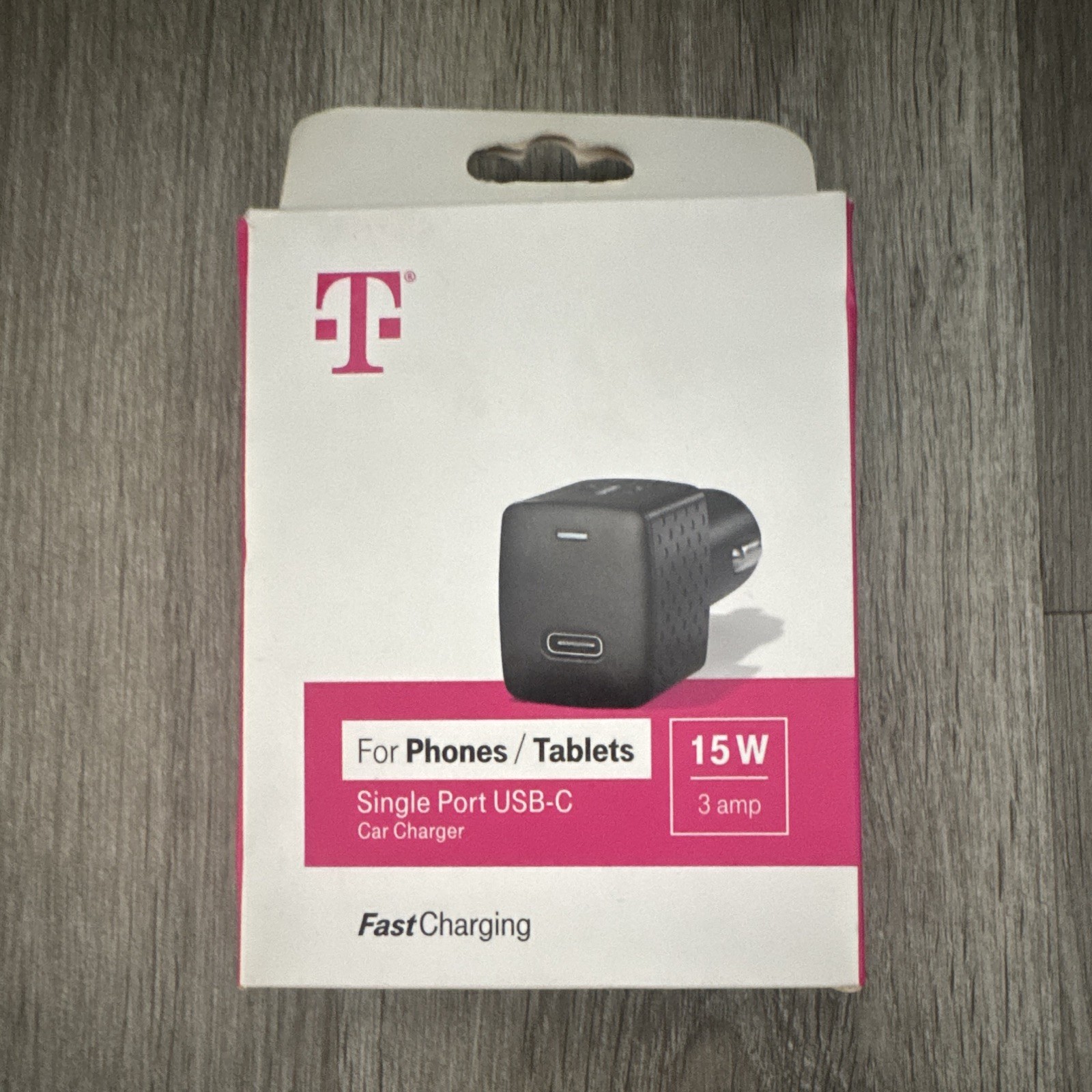 T-Mobile Single Port USB-C Car Charger 15W/ 3amp Fast Charging