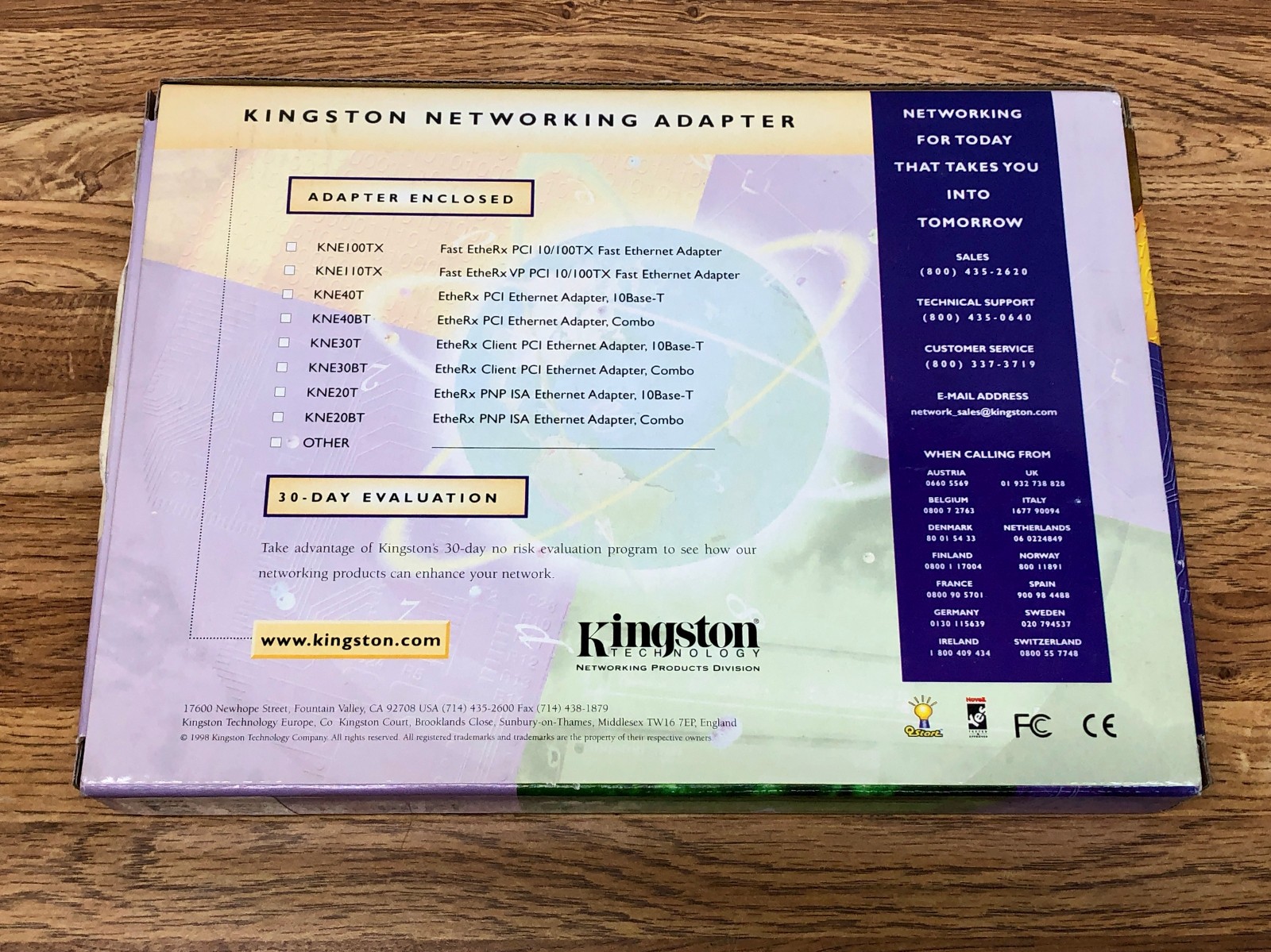 Kingston KNE30T PCI Network Card New Open Box
