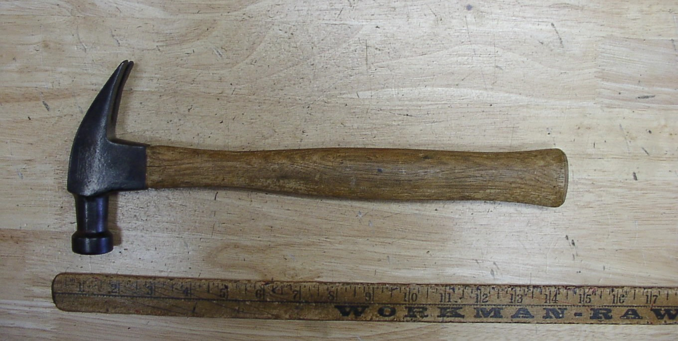 Old Used Tools,Vntg Stanley USA Straight Claw Hammer,1lb.5.9oz,5-1/4" Head,VGC