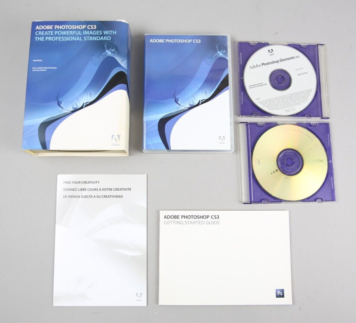 Adobe Photoshop CS3 Macintosh MAC Software DVD Disc MANUALS