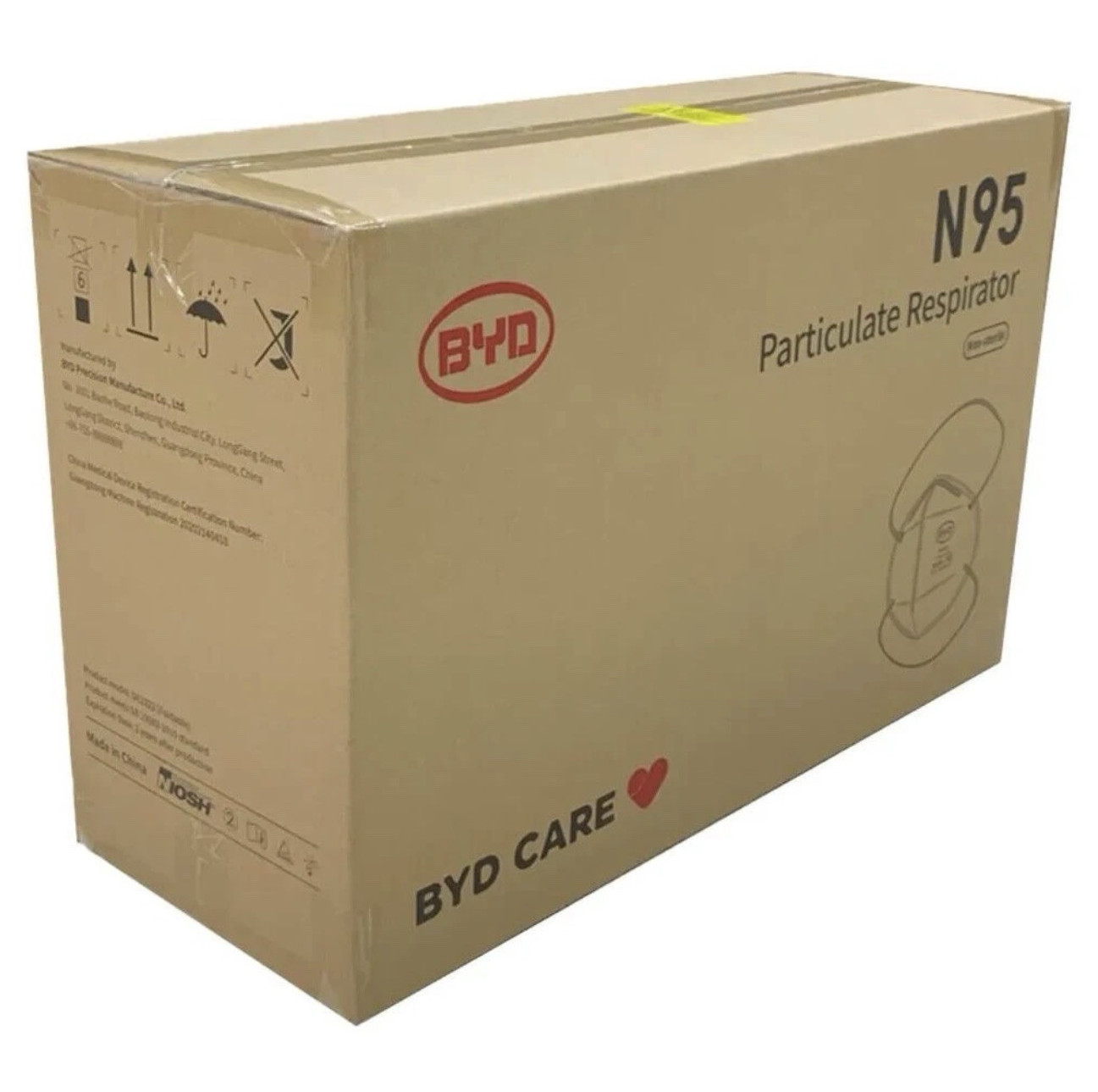 BYD CARE N95 Particulate Respirator Mask DE2322 Foldable Half Mask Size L