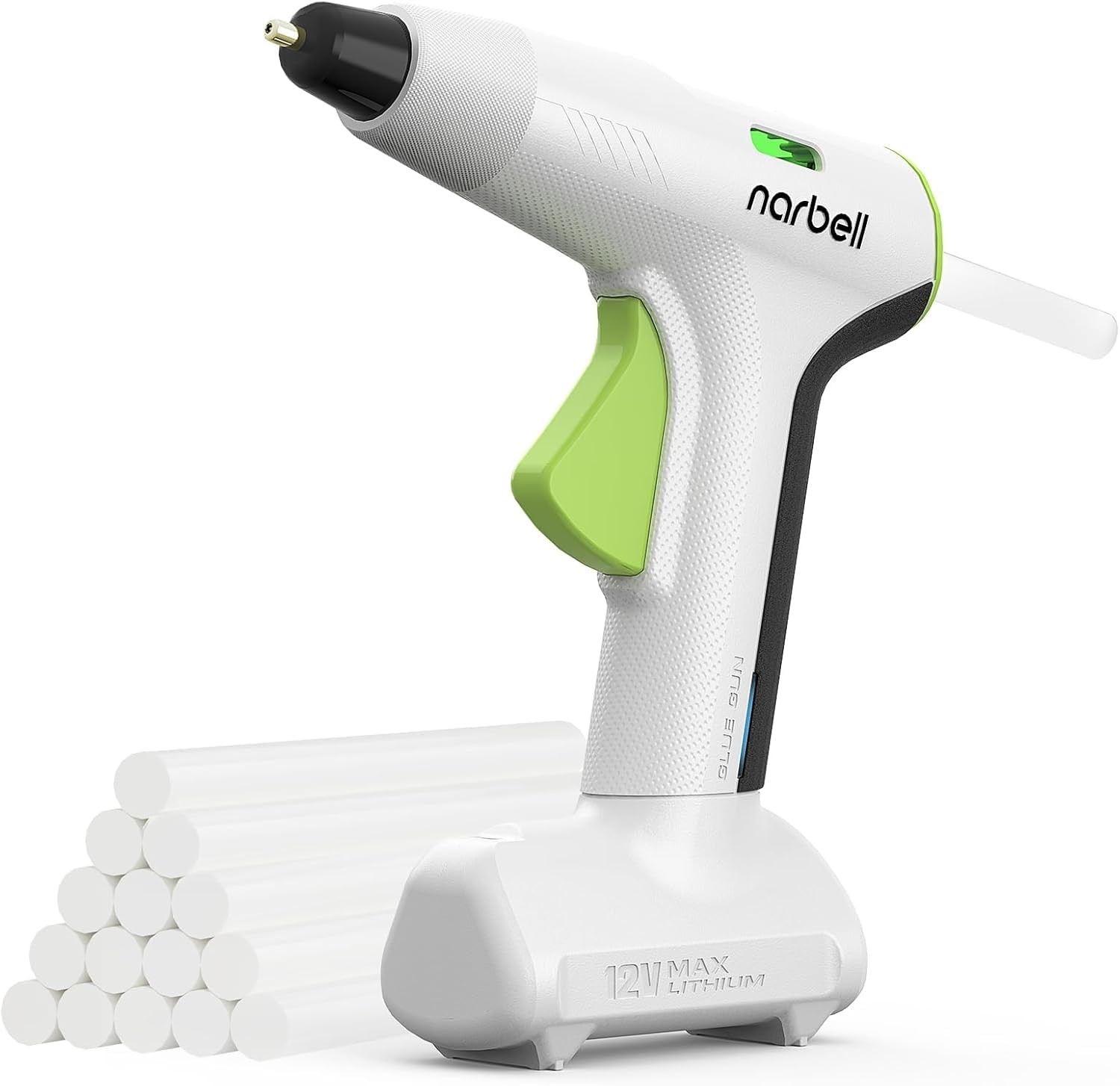 Cordless Hot Glue Gun Kit, 30 Sticks, Less Drip Nozzle, 12s Preheat, 2Ah Battery