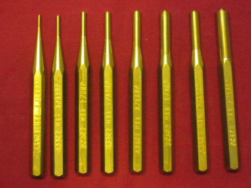 GRACE USA BRP-8 8 PC BRASS ROLL PIN PUNCH GUNSMITH SET USA MADE !! MACHINIST !!