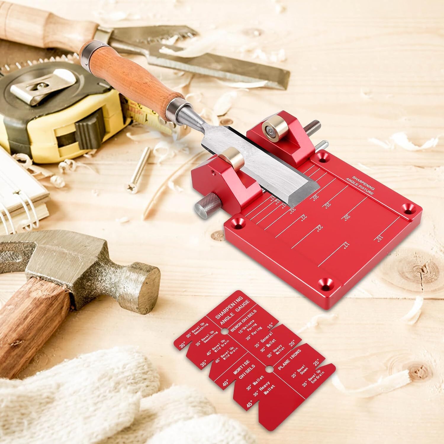 Honing Guide System Chisel Sharpening Jig Kit Wide Range 5/32″ to 3″ @