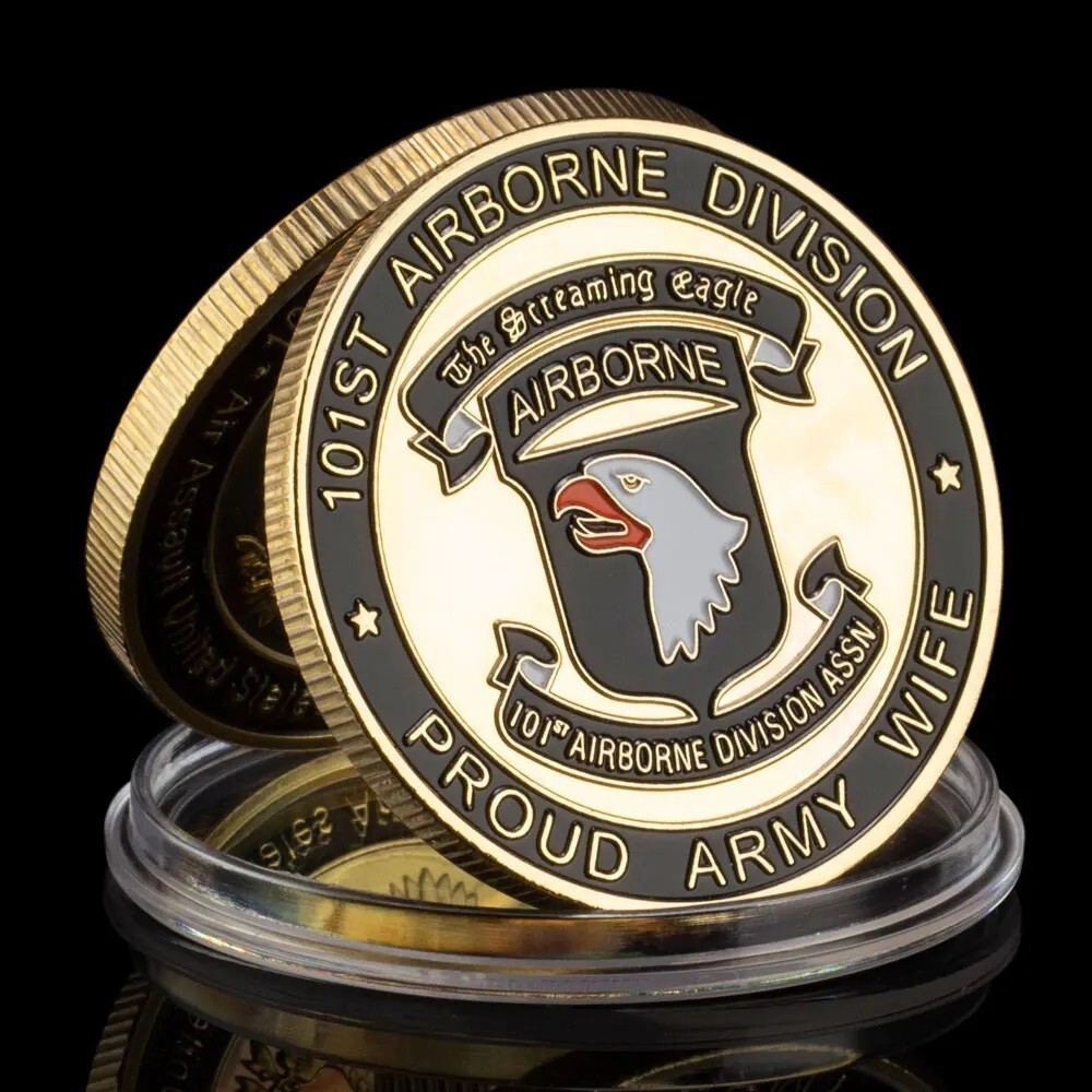 101st Airborne Division Proud Army Wife Military Veteran Challenge Coin