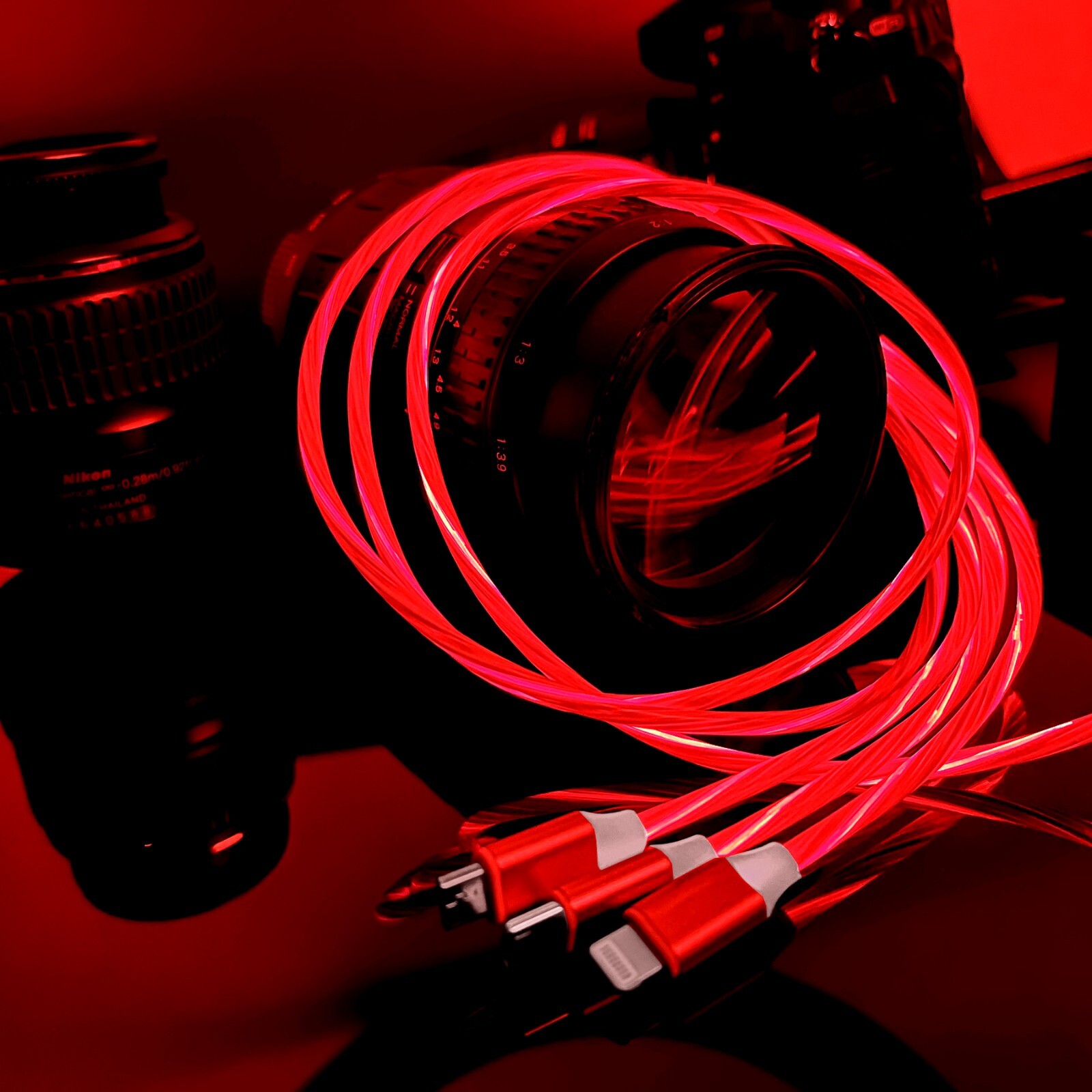 Glow in style with the 3-in-1 LED Charging Cable for Switch, Android, & iOS