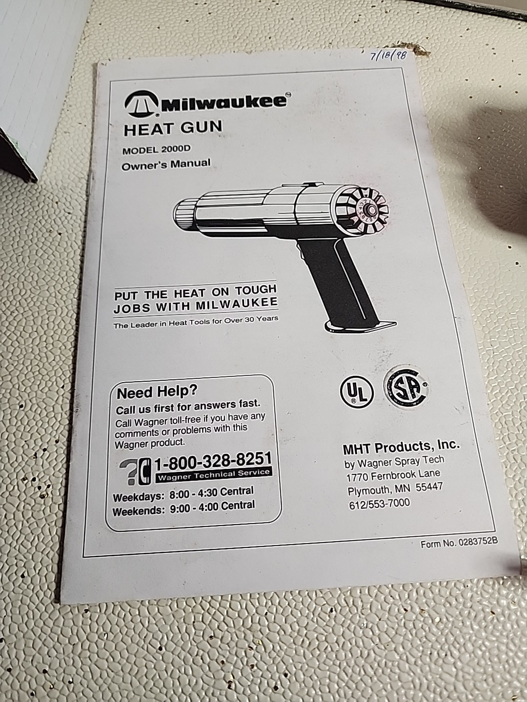 Milwaukee Variable Temperature Heat Gun, Model# 2000D (G)