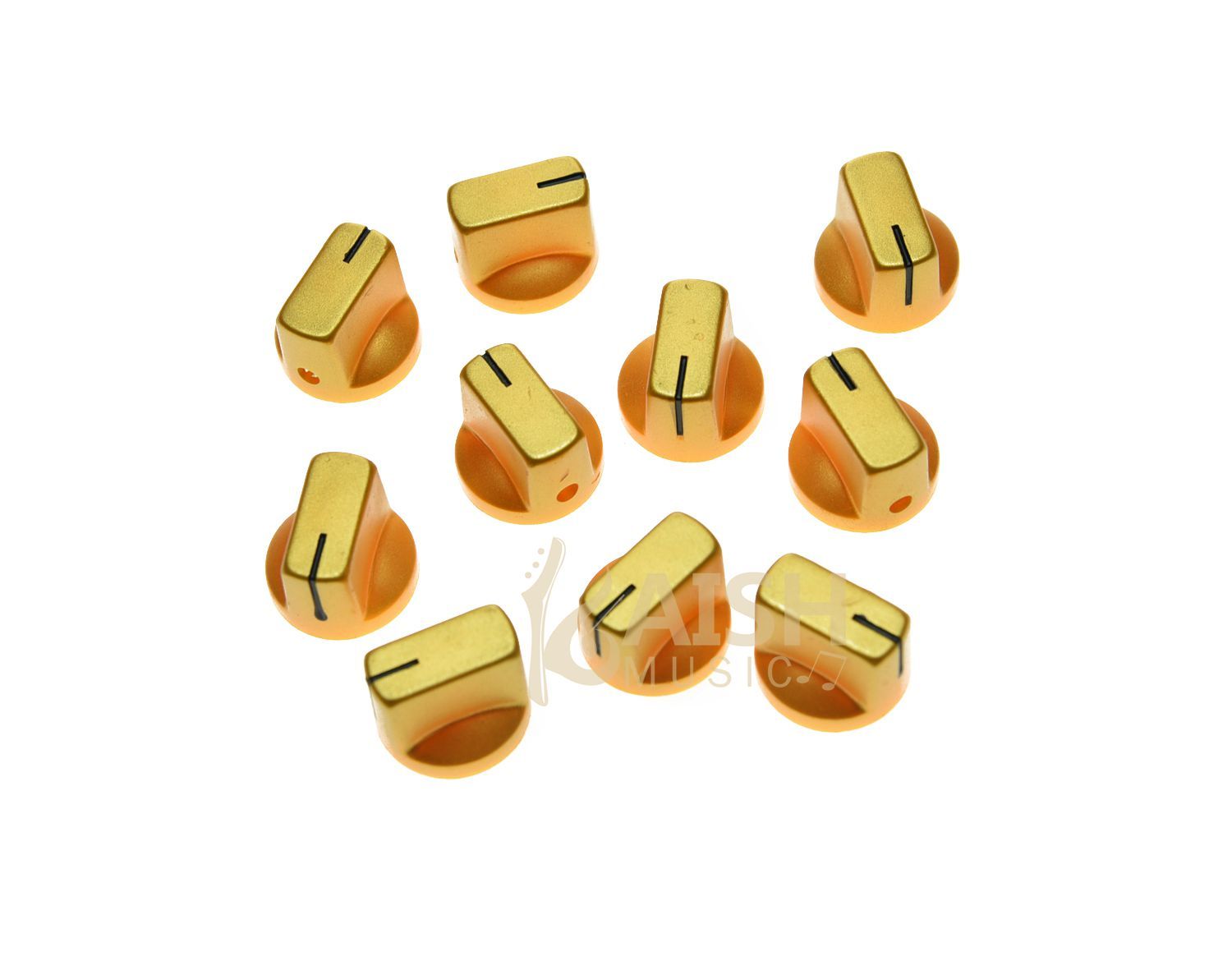 10x Guitar AMP Effect Pedal Knobs Davies 1510 Style Pointer Knob Set Screw Gold