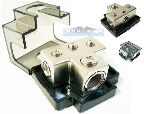 T-BLOCK GROUND PLATINUM - 2GA Input + 3x 8 Gauge Output