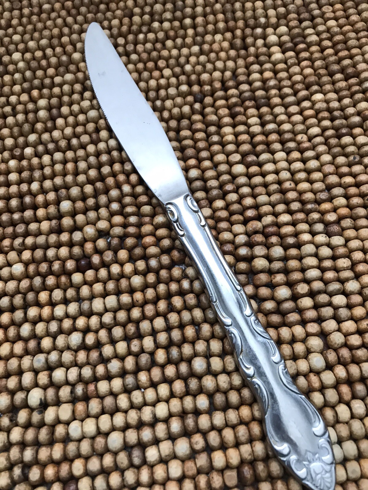 Carlyle Silver jh Stainless Glossy Outline Scroll CAY1 DINNER KNIFE 8 5/8”