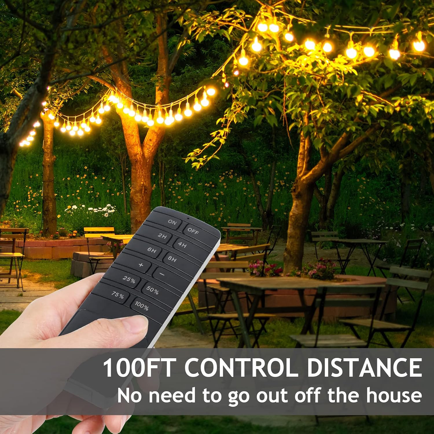 Outdoor Dimmer for String Lights, Remote Control Light Dimmer Plug In, Light Tim