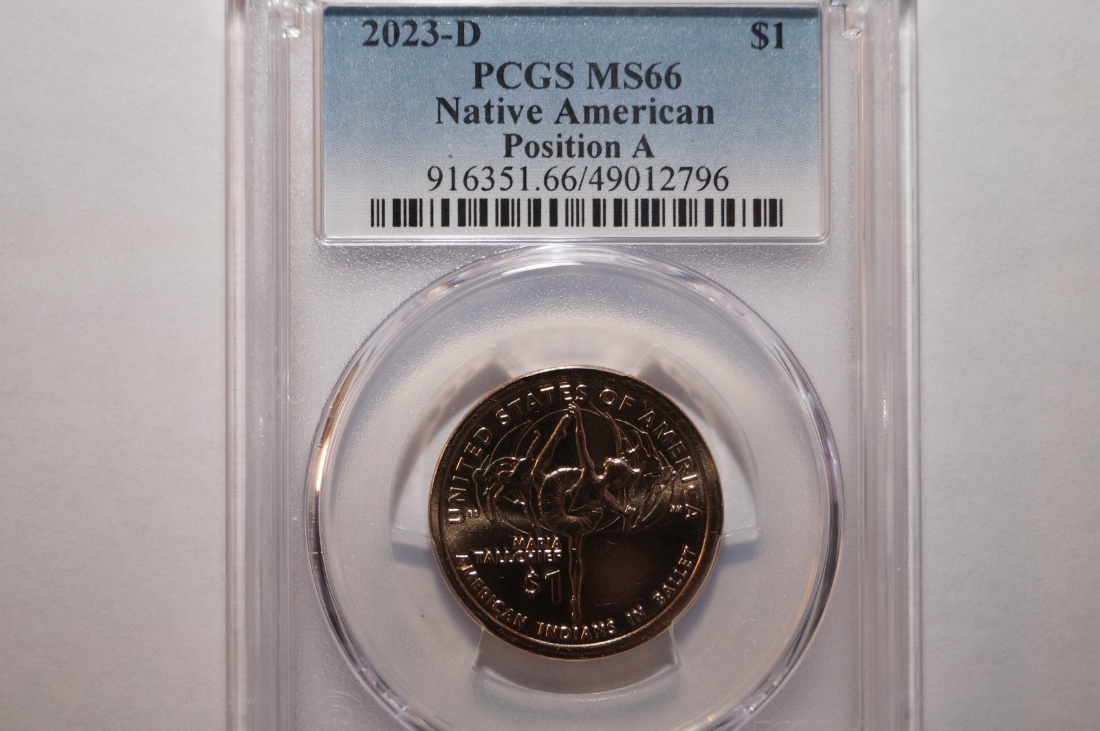 2023-D NATIVE AMERICAN DOLLAR POSITION A GRADED PCGS MS66