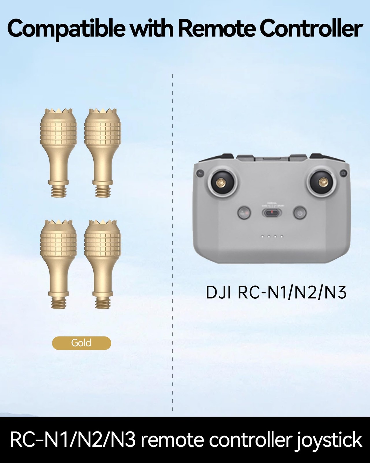 LKTOP 2 Pairs Remote Controller Joystick Stick for DJI M, Gold+Gray+Black