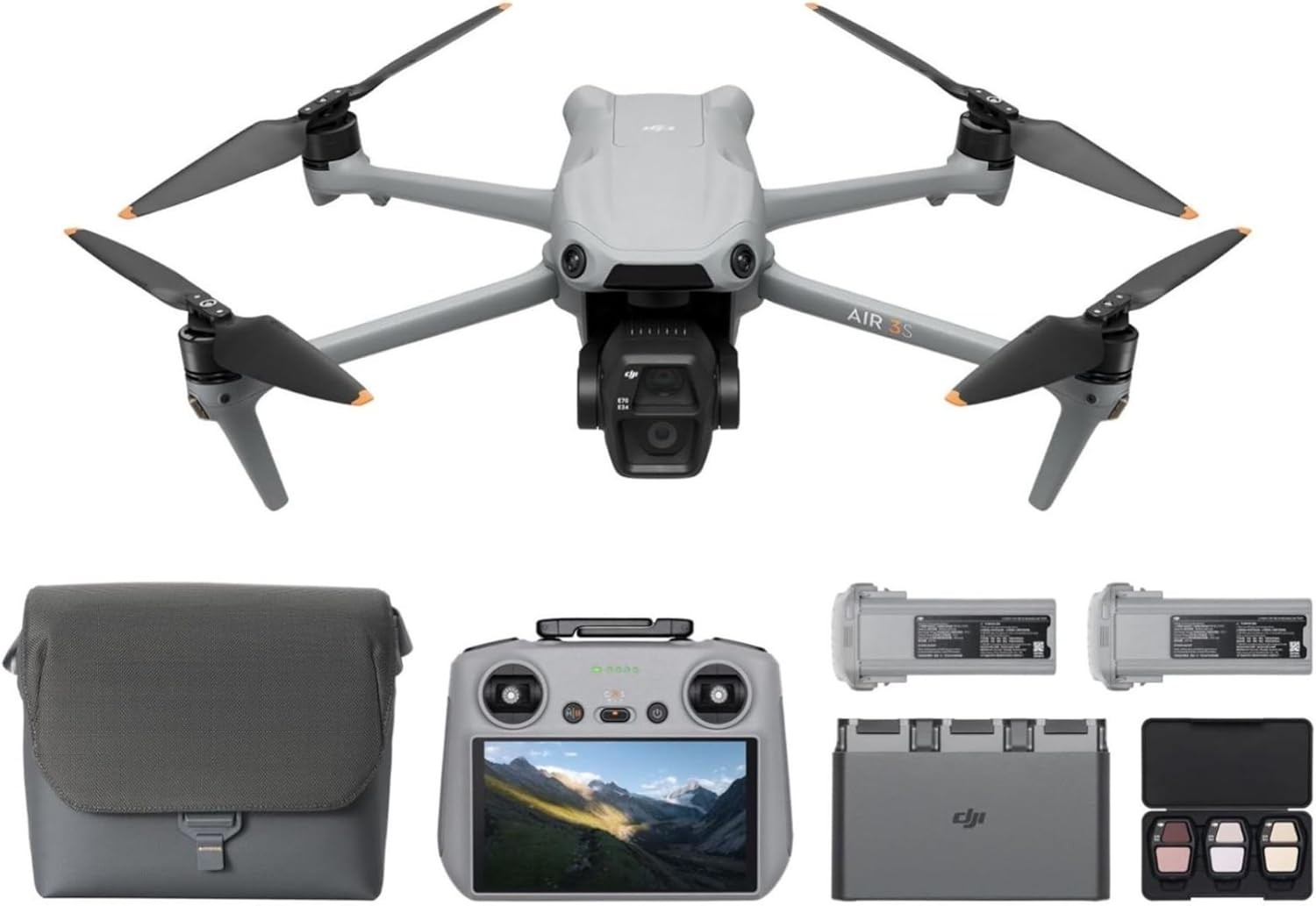 DJl Air 3S Fly More Combo Drone (DJl RC 2+3 Batteries) 4K,1"CMOS Camera Drones
