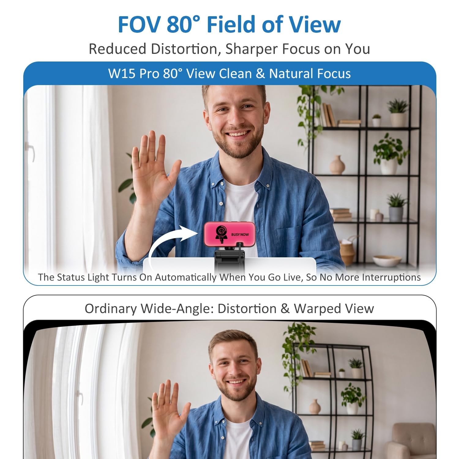 4K Webcam for PC, Web Camera for Desktop Computer, USB Webcam with Noise Canc