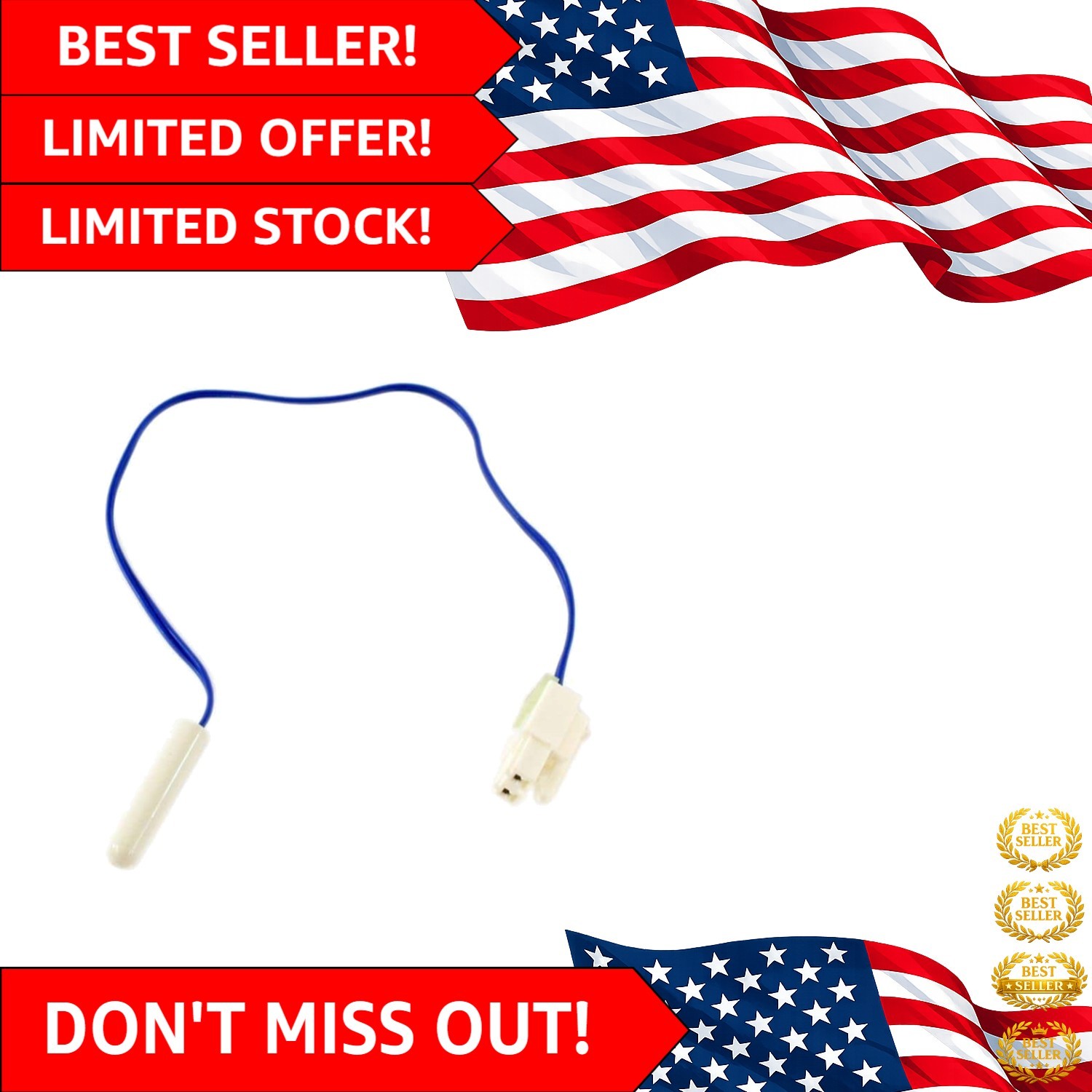 Digital Temperature Sensor Replacement for LG Refrigerators - Stainless Steel