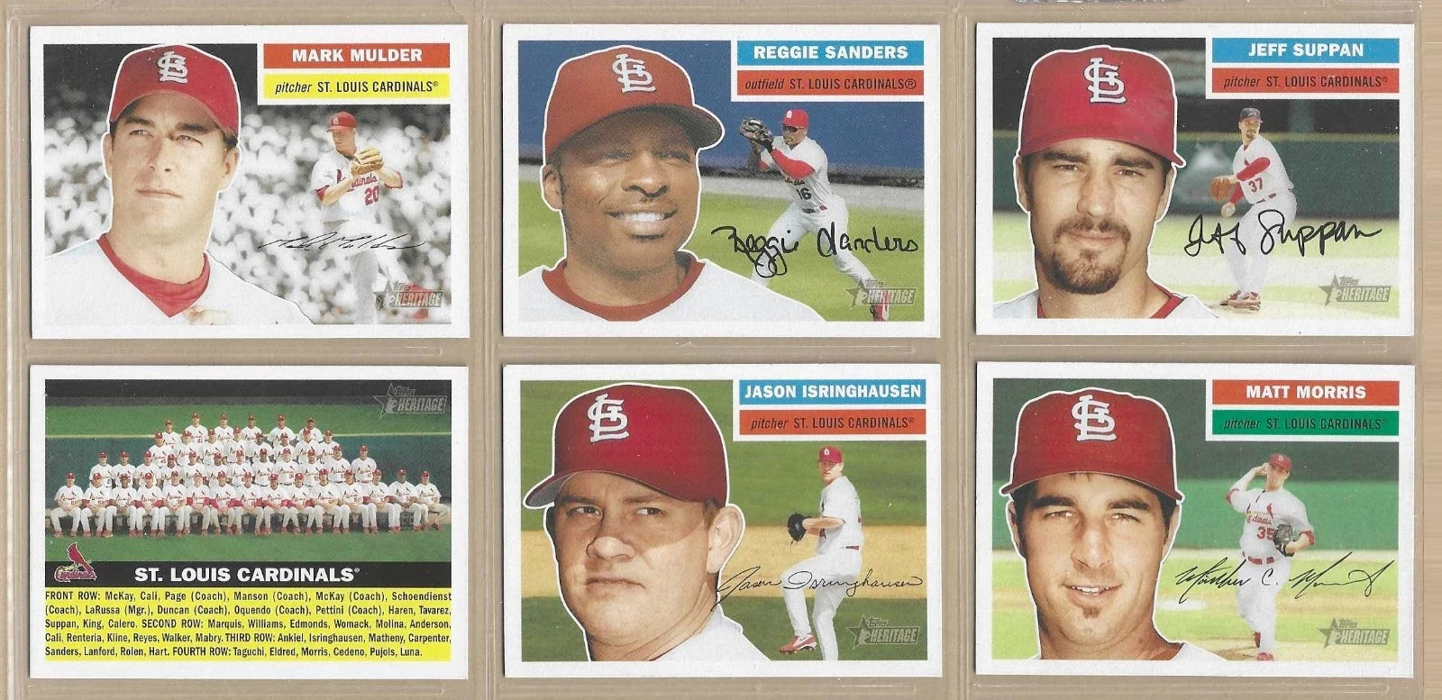 2005 Topps Heritage ST. LOUIS CARDINALS Base Team Set of (10) Larry Walker