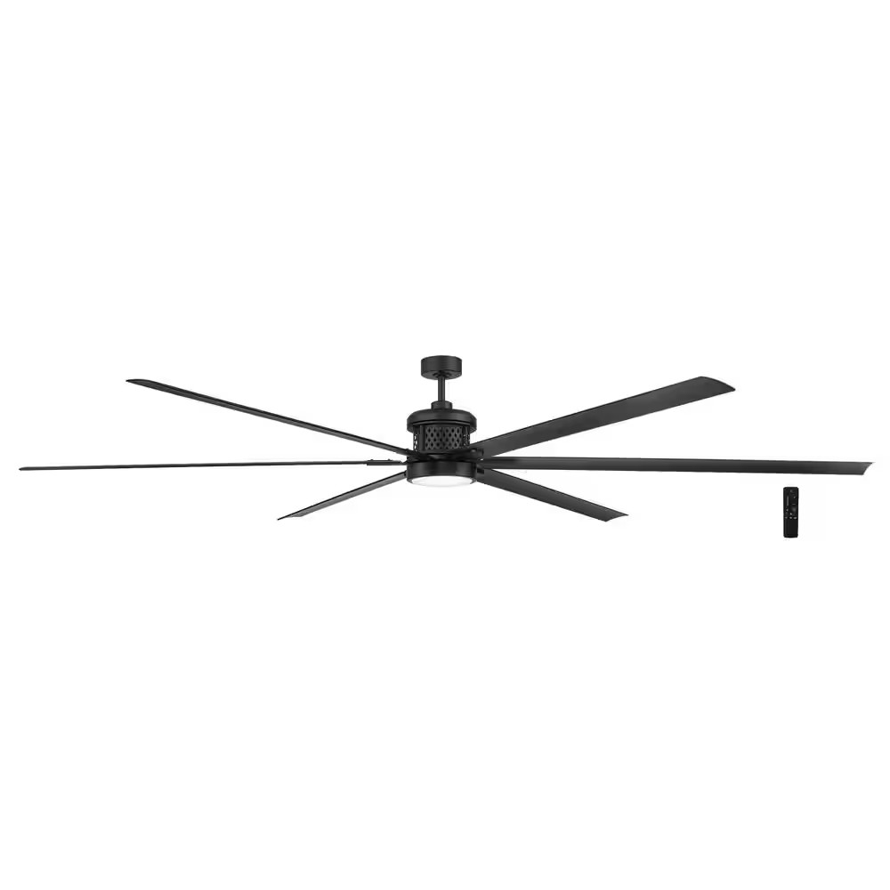 Royalty II 120 In. Indoor/Outdoor Matte Black DC Motor Ceiling Fan with Adjustab