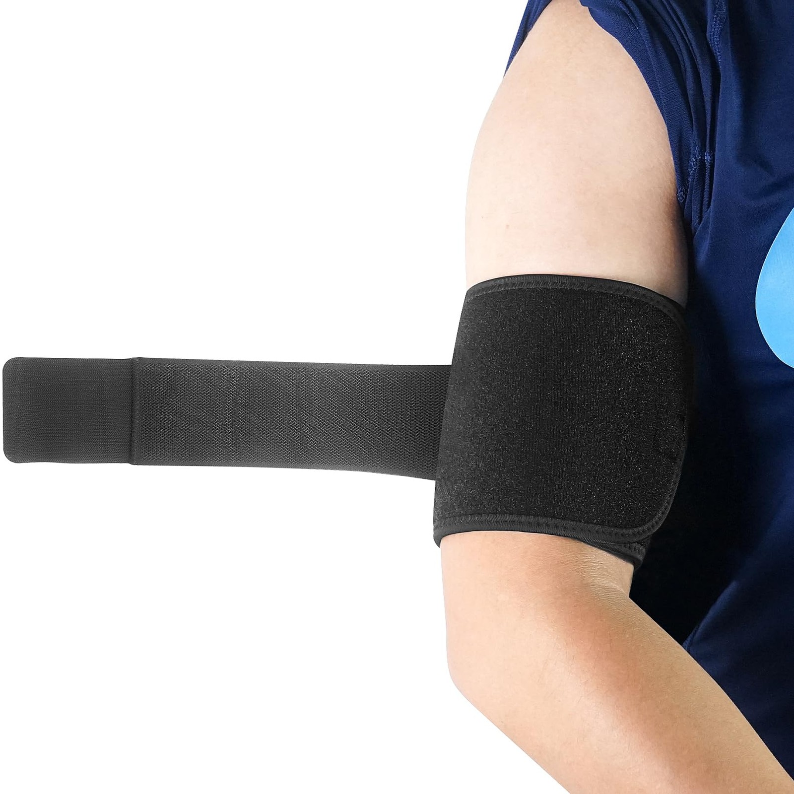 Luwint Compression Upper Arm Sleeve Wrap, Adjustable Bicep Medium, Black