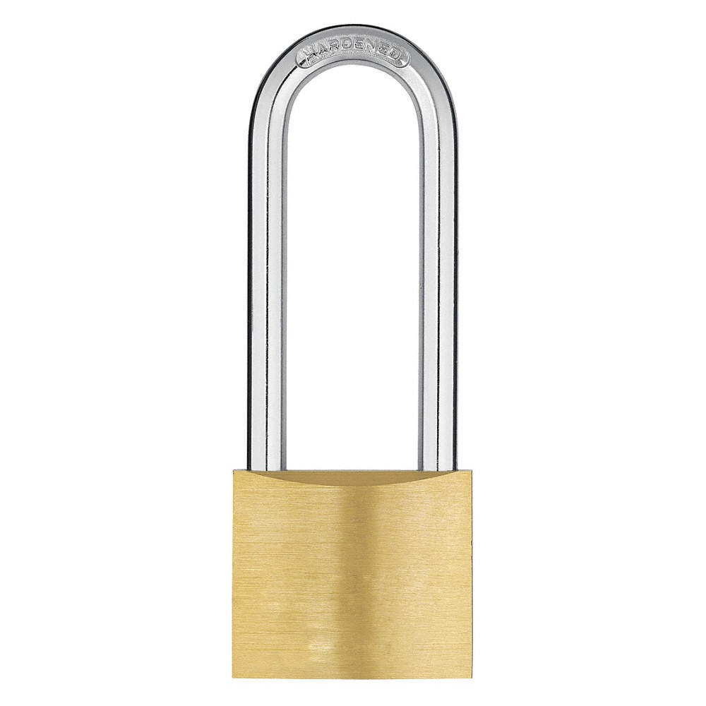 GRAINGER APPROVED 48JR12 Keyed Padlock, 15/16 in,Rectangle,Yellow 48JR12