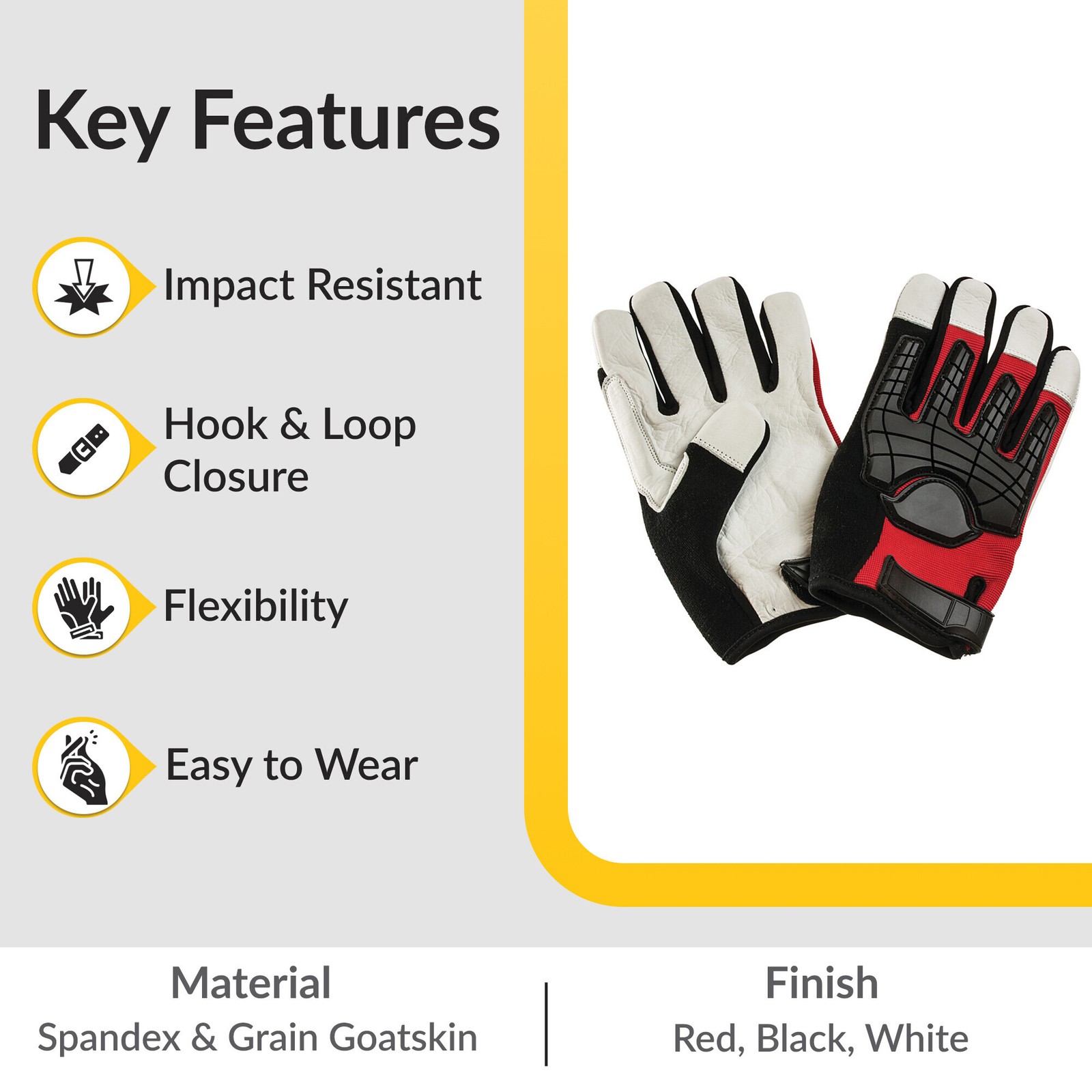 Brixwell QKIG-003 Gloves, Mechanics Impact M Size M Pair