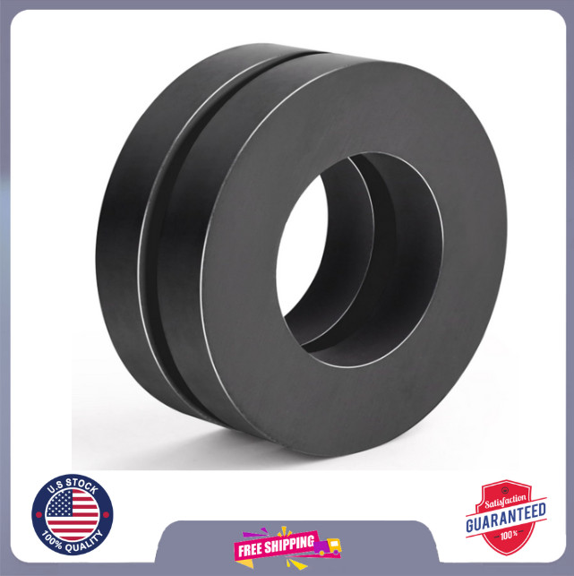 Ferrite Big Ring Magnet, Round Ceramic with Hole, OD2.3x ID1.26x10mm,Pack of 2