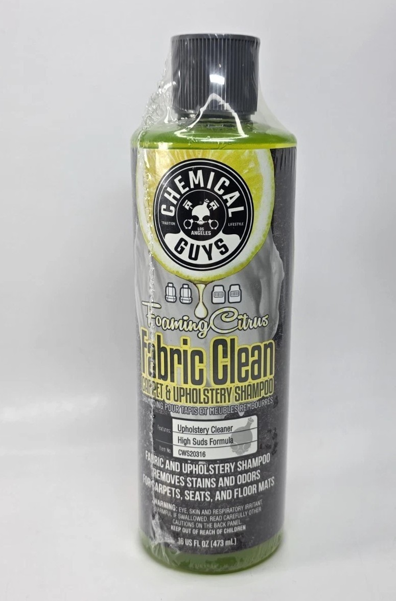 New Chemical Guys Foaming Citrus Fabric Clean Carpet Upholstery Shampoo (16 oz)