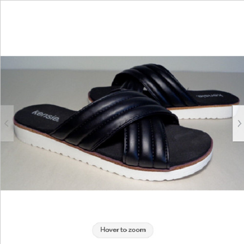 Kensie  DREAM Quilted Cross Band Sandals New Women's Shoes(BLACK, 7.5) NWT