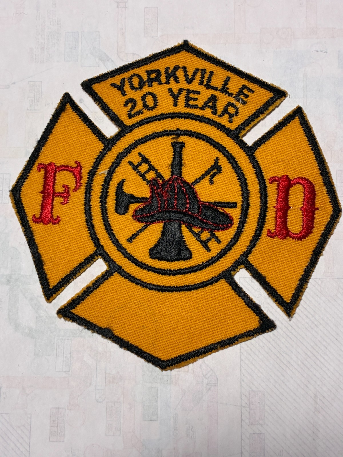 Yorkville Fire Department 20 Year patch Free Shipping