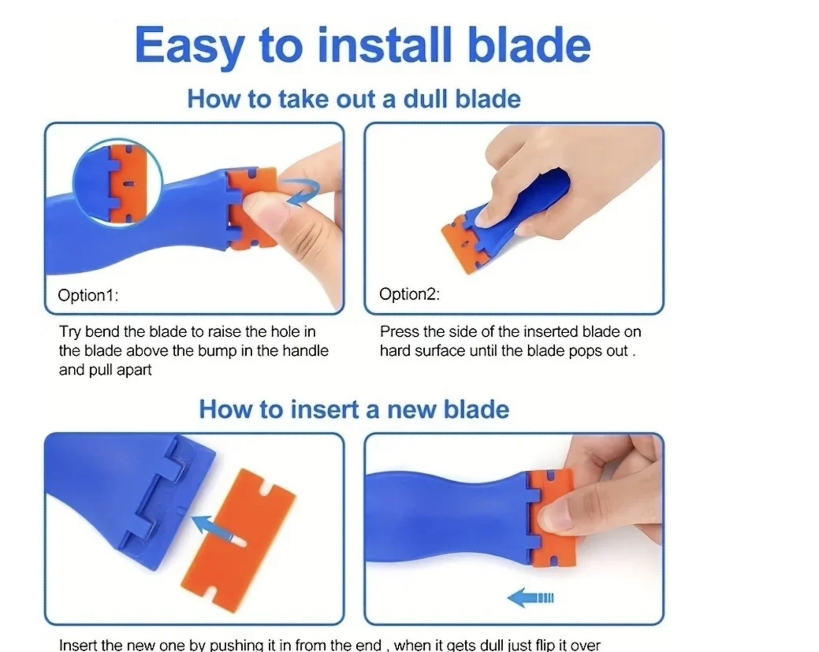 10pc Sharp Plastic Blades + 1 Razor Scraper Edged Sticker 1X Decal Removal Tool