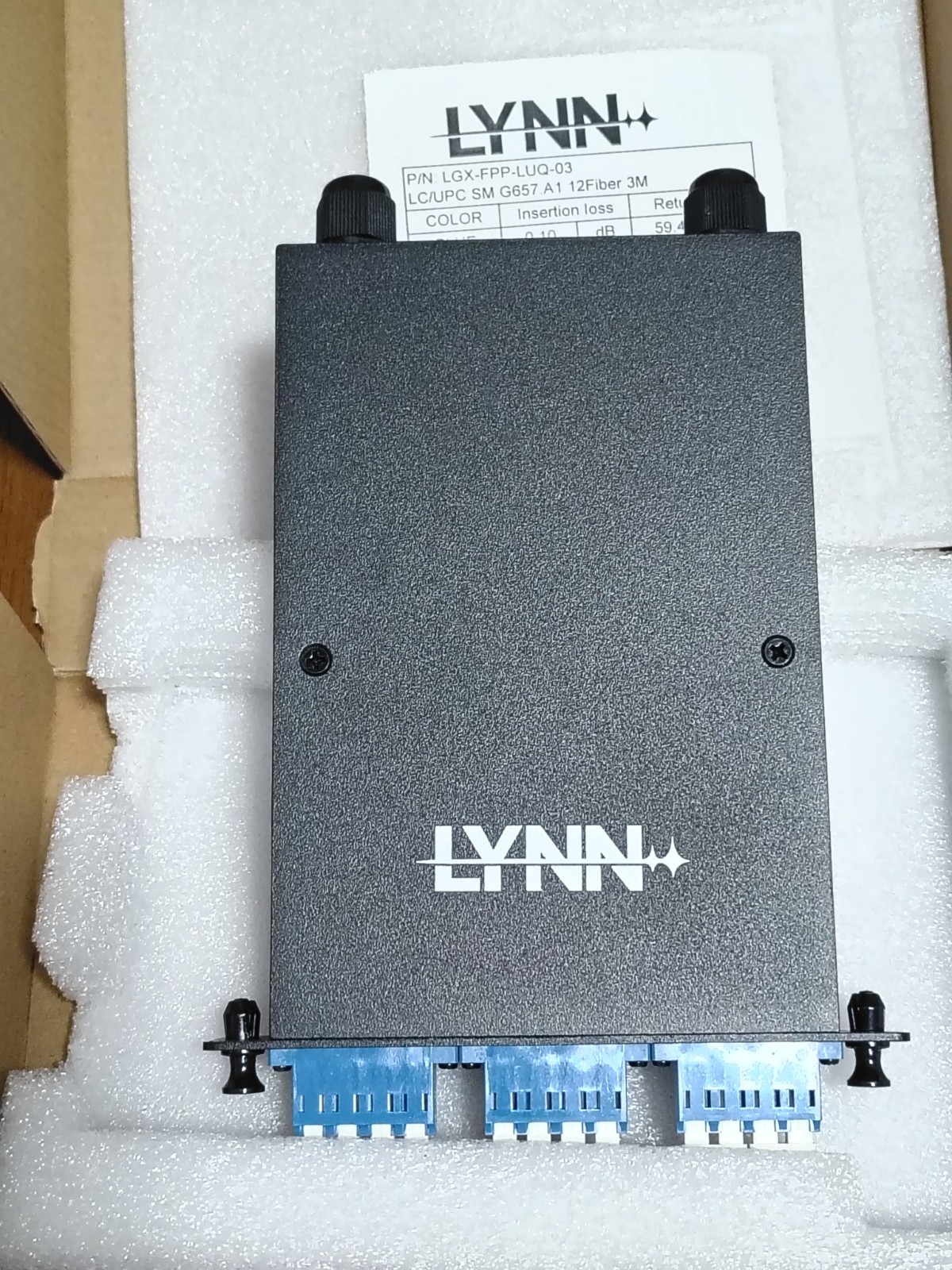 New - LYNN LGX Splice Cassette 12 Fiber Splice Chip & Comp Fitting LGXFPPLUQ03