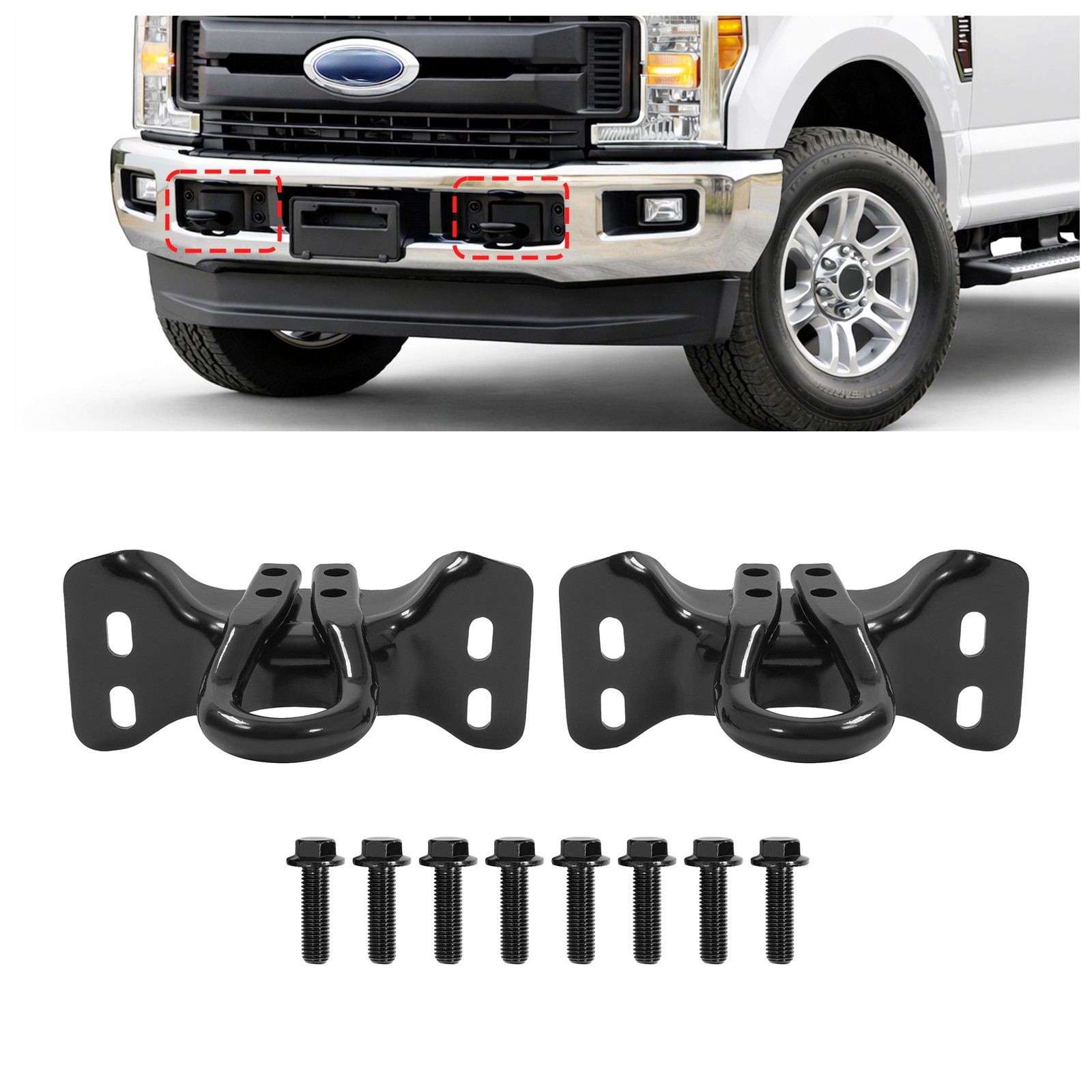 2Pcs Tow Hook For Ford F250 F350 F450 F550 Super Duty 2017-2026 #HC3C17B804AB