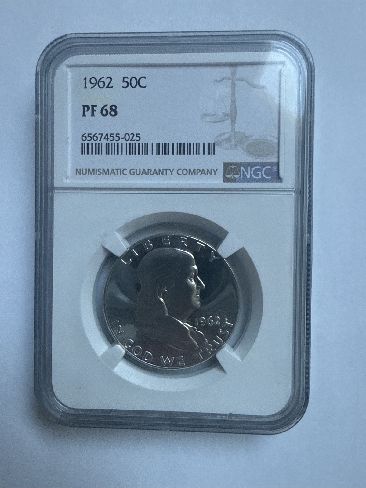 1962 Ben Franklin Half Dollar 50C NGC PF 68 90% Silver Brown Label