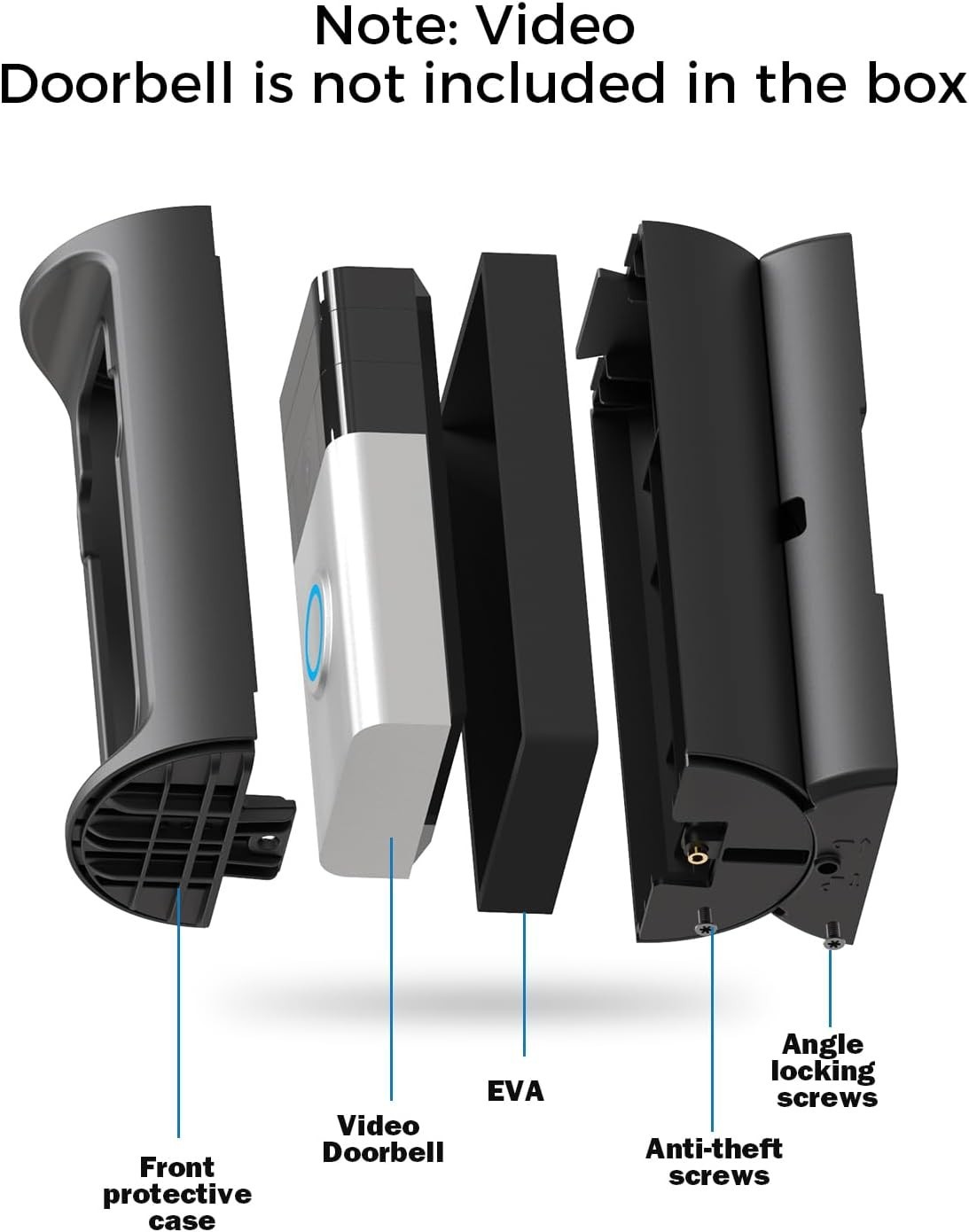 Sleek Weatherproof 360° Adjustable Doorbell Mount - Compatible with Ring Models