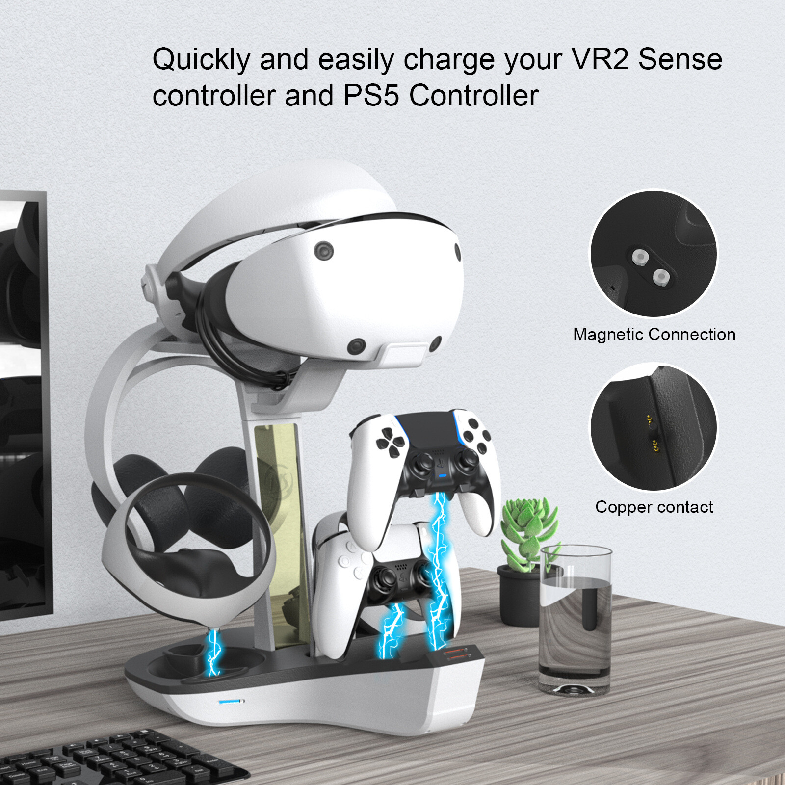 For Playstation 5 PS VR2 / PS5 Stand Controller Charging Station Console Support