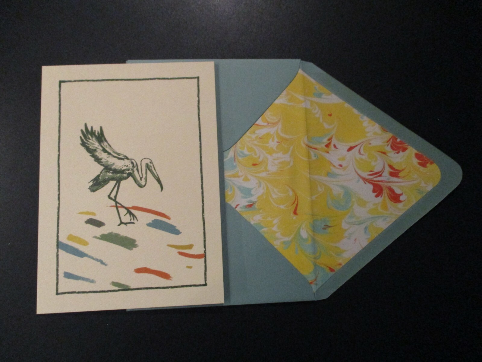 JAMES EADS Green Glyphs Lenormand Stork ART CARD greeting poster print