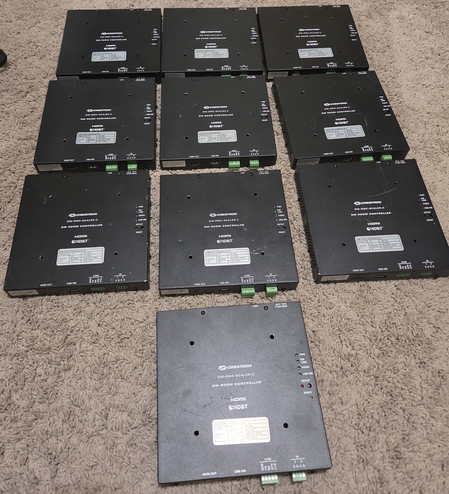 Lot of (10) Crestron DM-RMC-Scaler-C DM Room Controller HDMI with 2 Power Bricks
