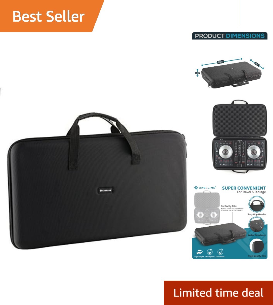 Waterproof Pioneer DJ Controller Hard Case for Safe Travel - Fits DDJ Models