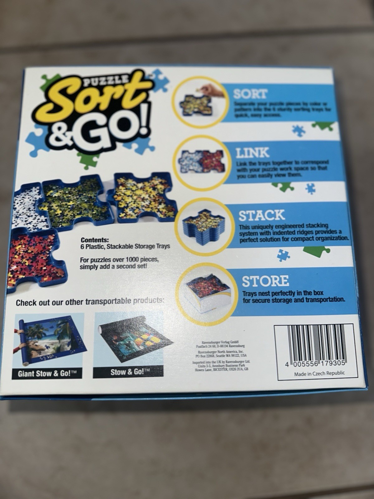 Ravensburger Sort & Go Puzzle Stacking 6 Sorting Trays for 1000 Pieces