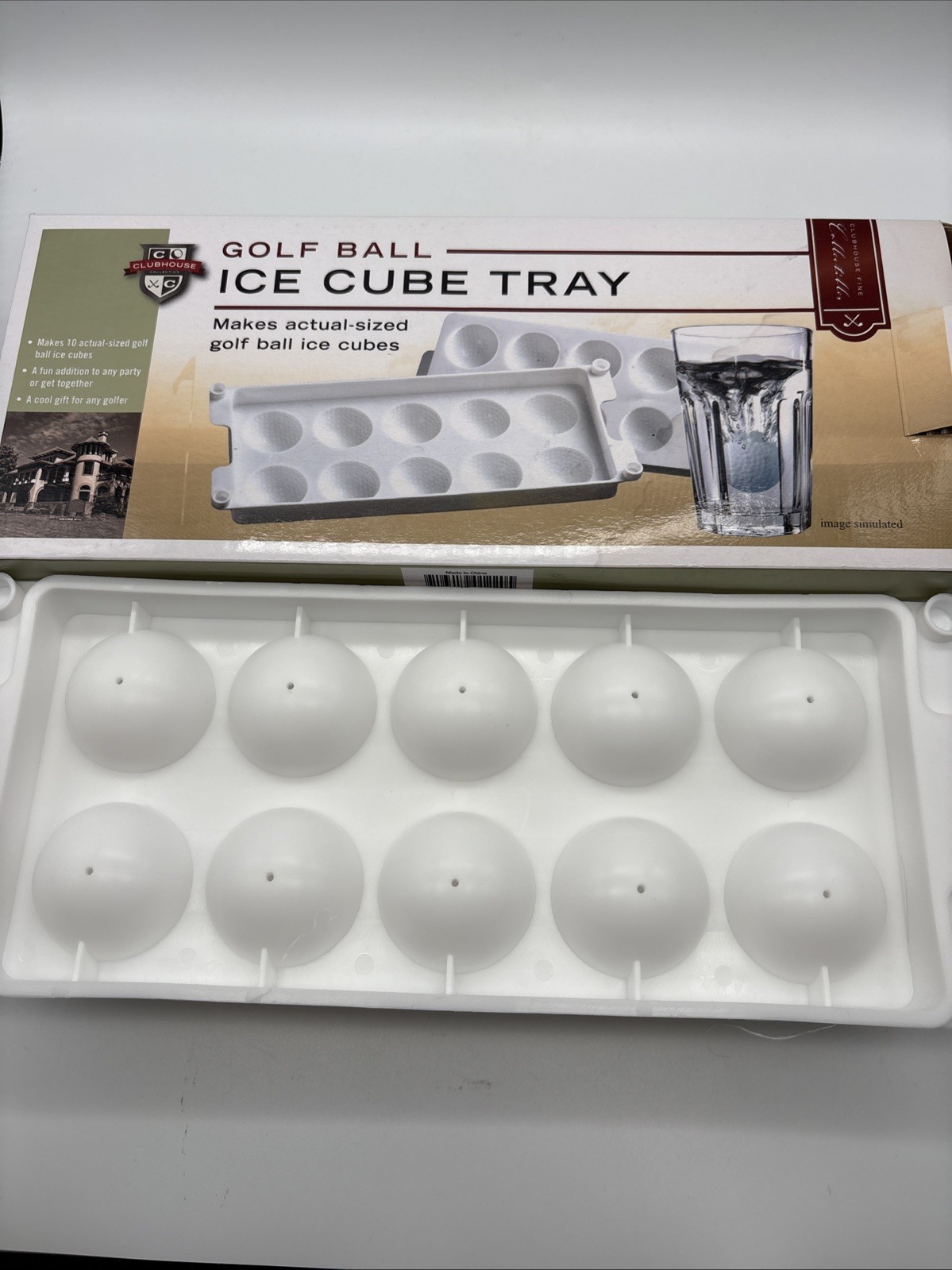 Plastic Golf ball Ice Cube Tray One Set~ White