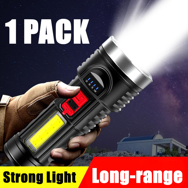 350000000 Lumen Super Bright LED Tactical Flashlight Rechargeable LED Work Torch